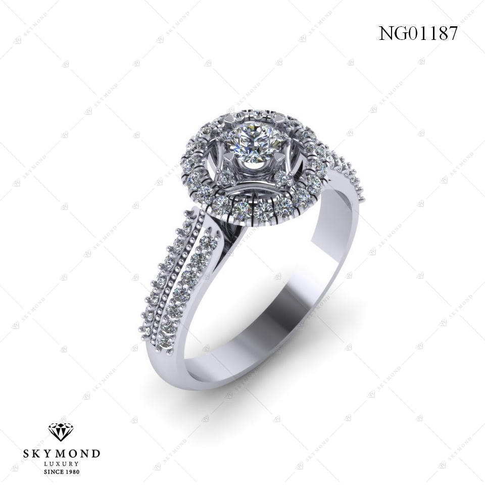 NHẪN NỮ PLATINUM GẮN KIM CƯƠNG NG01187