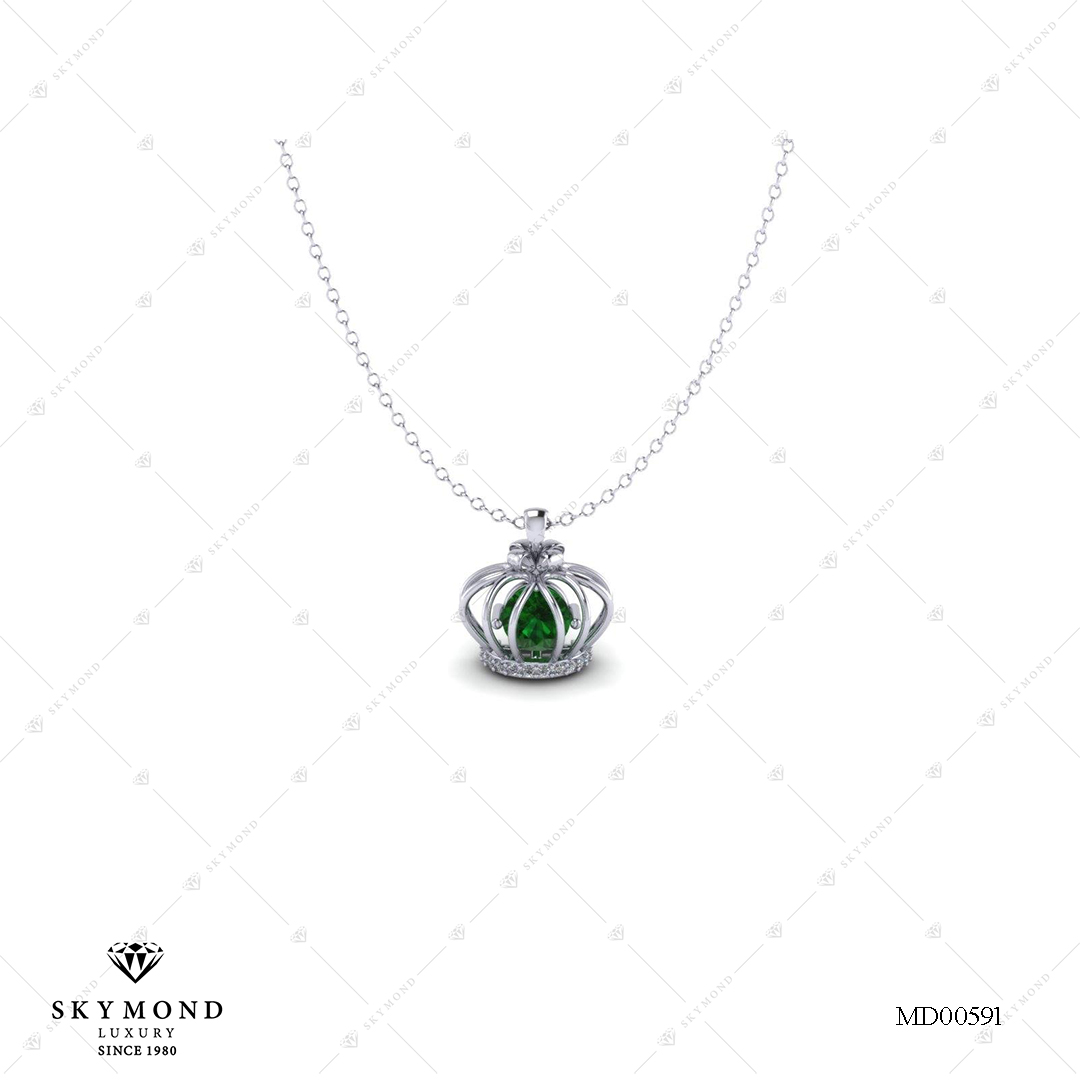 MẶT DÂY PLATIN GẮN EMERALD MD00591