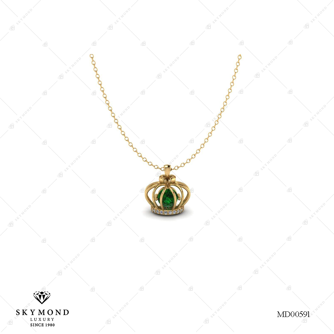 MẶT DÂY VÀNG VÀNG GẮN EMERALD MD00591