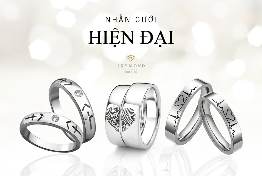 Nhẫn cưới thiết kế hiện đại được ưa chuộng trên Thế Giới