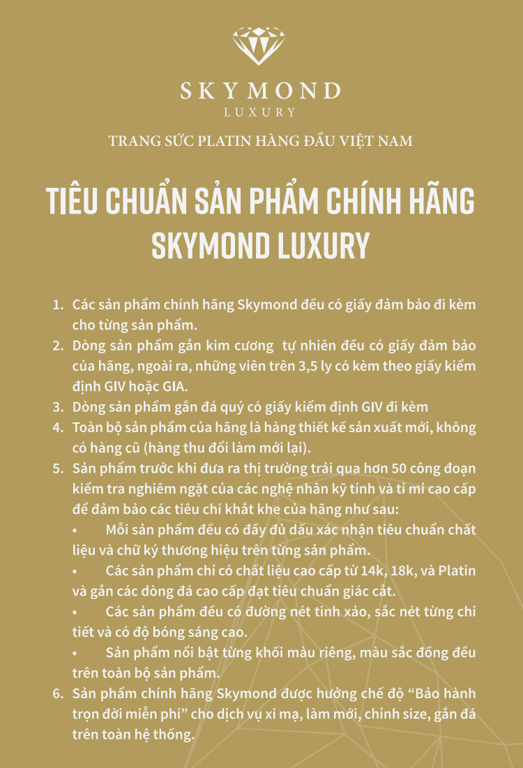 Tiêu chuẩn đánh giá sản phẩm chính hãng tại Skymond Luxury