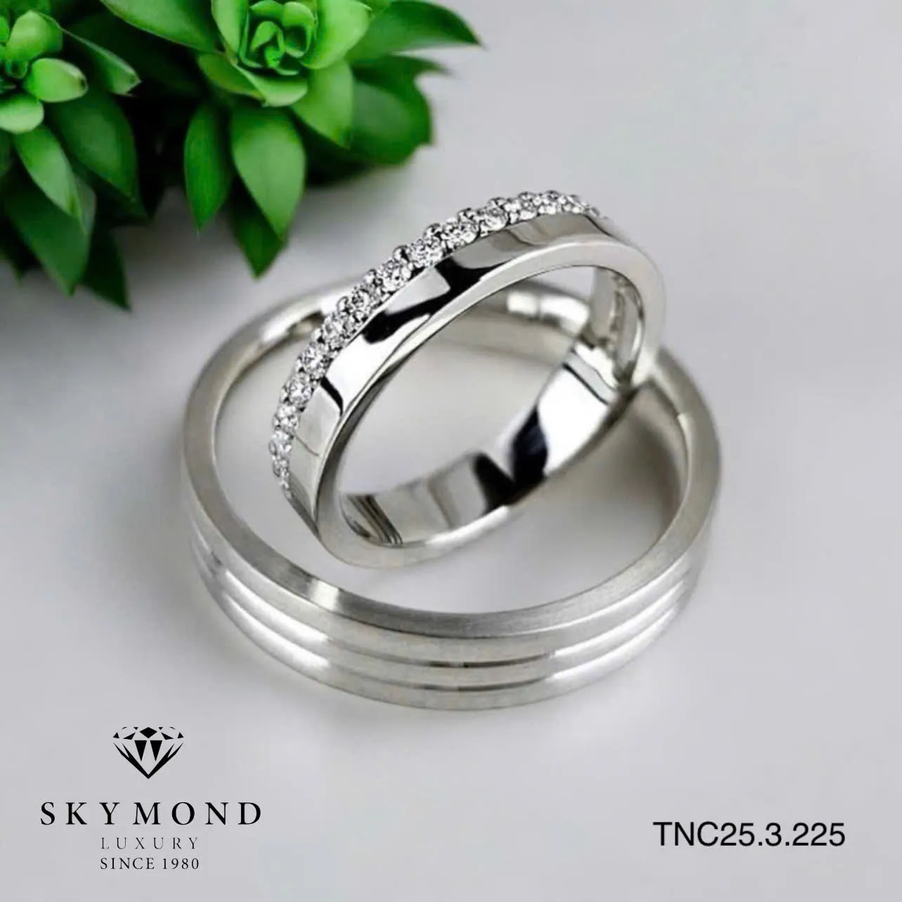 mẫu nhẫn cưới vàng trắng