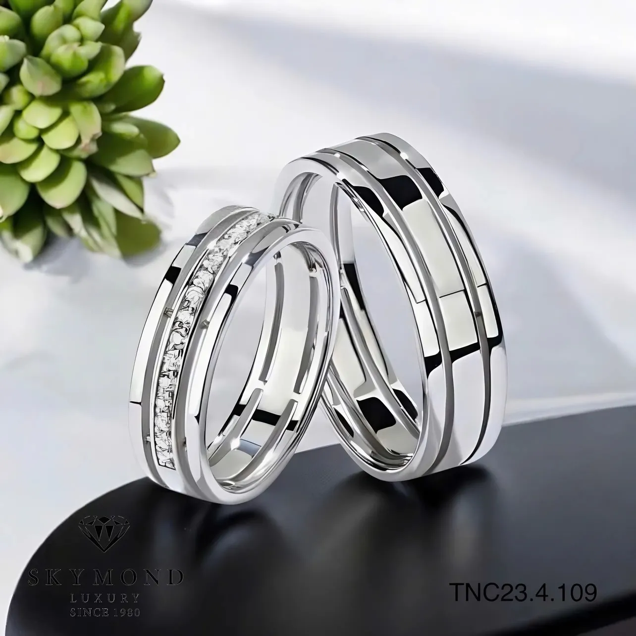 cặp nhẫn cưới vàng trắng